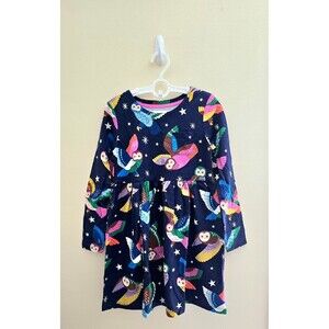 NWOT Mini Boden Fun Jersey Dress-College Navy Owls, 7/8, 8/9, 9/10